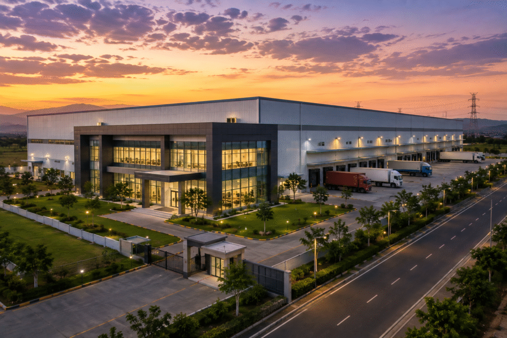 Services a wide cinematic exterior architectural photograp